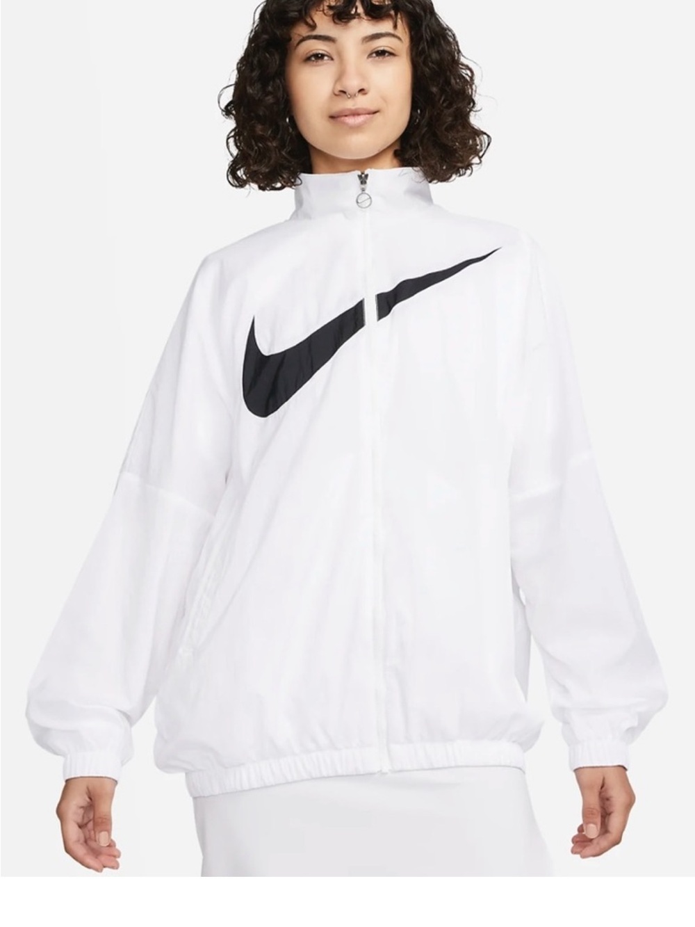 Nike Women’s White TRACK Jacket with Black Swoosh. IT IS LIKE NEWW!!!